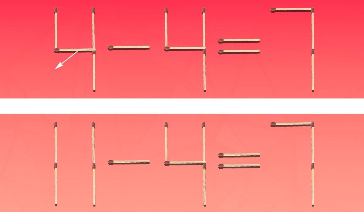 Matematinis galvosūkis: tereikia nutempti vieną degtuką