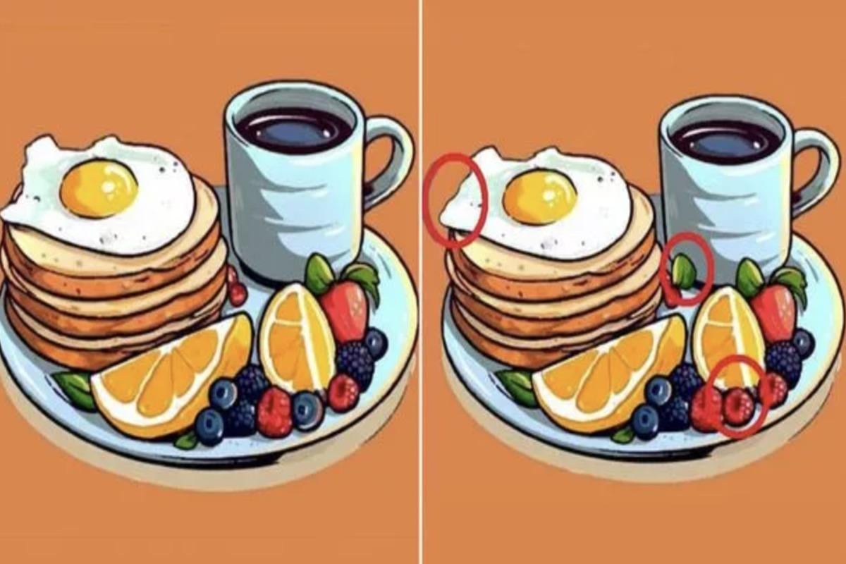 Tik žmonės, turintys aukštą IQ, gali greitai rasti tris pusryčių lėkščių skirtumus Tik žmonės, turintys aukštą IQ, gali greitai rasti tris pusryčių lėkščių skirtumus