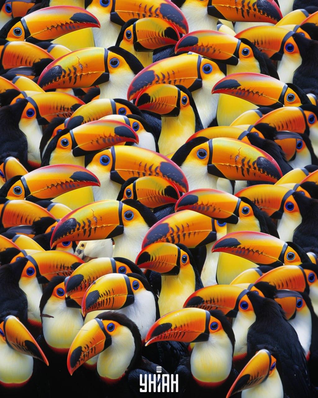 Tarp tukanų reikia rasti pelikaną per 7 sekundes / Moje koliažas