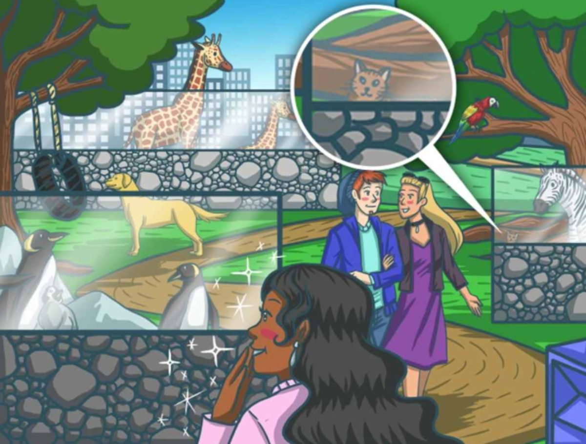 Katę dėlionėje sunku greitai rasti / Bright Side piešinys