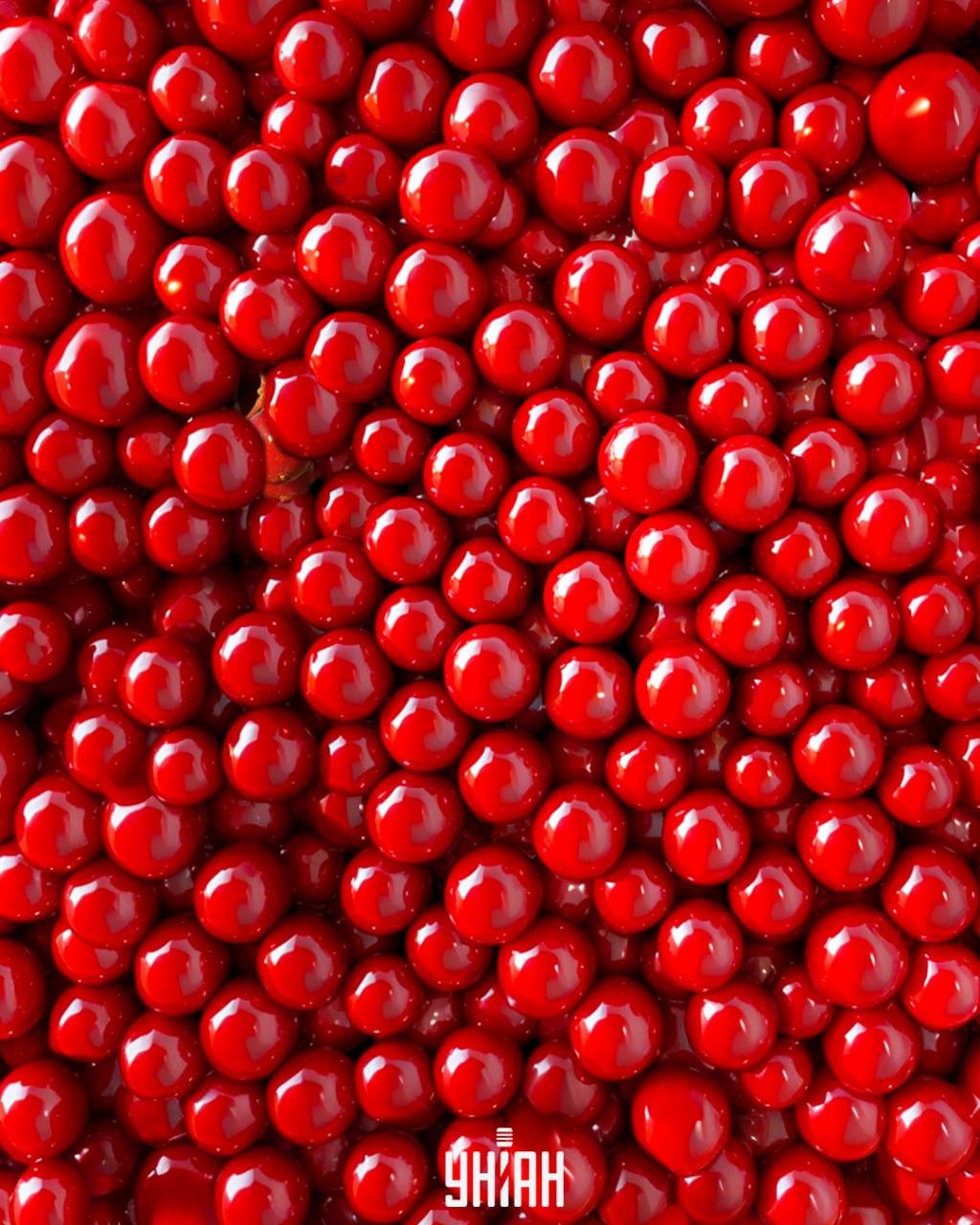 Tarp raudonų karoliukų yra viburnum uogų, kurias reikia greitai rasti / Moje koliažas Tarp raudonų karoliukų yra viburnum uogų, kurias reikia greitai rasti / Moje koliažas